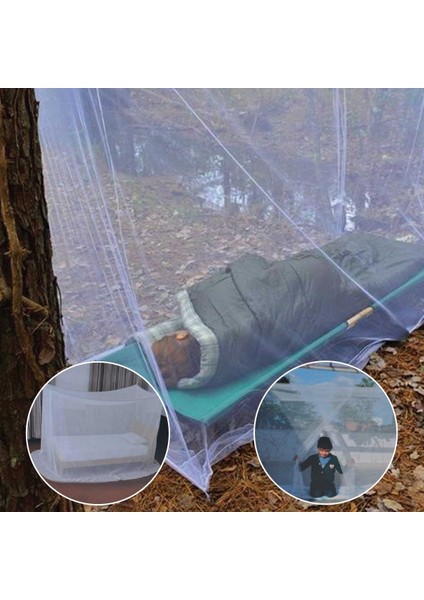 Kamp Balkon Bebek Park Yatak Beşik Çift Kişilik Cibinlik Tülü Pileli Hazır Çantalı Pratik Sineklik