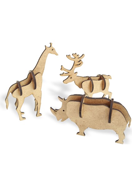Vahşi Hayvanlar 1, 3D Ahşap Maket
