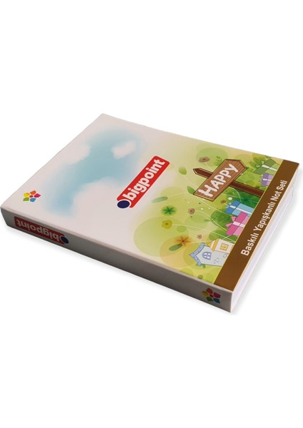 Yapışkanlı Not Kağıtları Seti Happy Baskılı