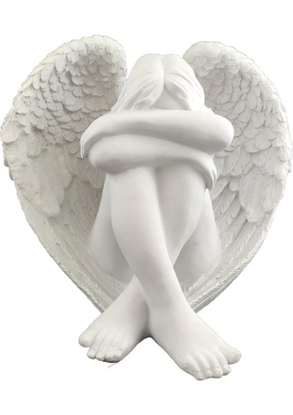 Polyester Oturan Kanatlı Kadın Melek 32X24CM HYK285