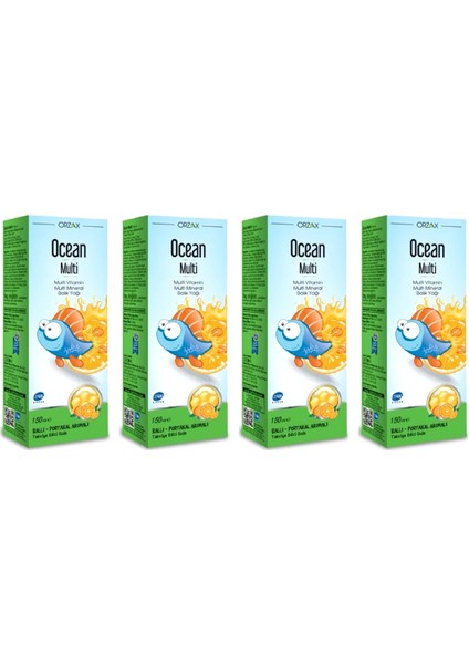 Ocean Multi Şurup Ballı Portakal Konsantreli 150 ml 4 Kutu