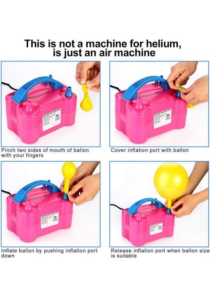 Elektrikli Balon Pompası Çift Uçlu Çift Çıkışlı Balon Makinası modelleri