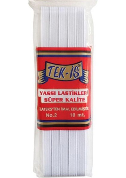 Tekis Lastik No:2 Yassı Lastik Şalvar Lastiği 10 Metre