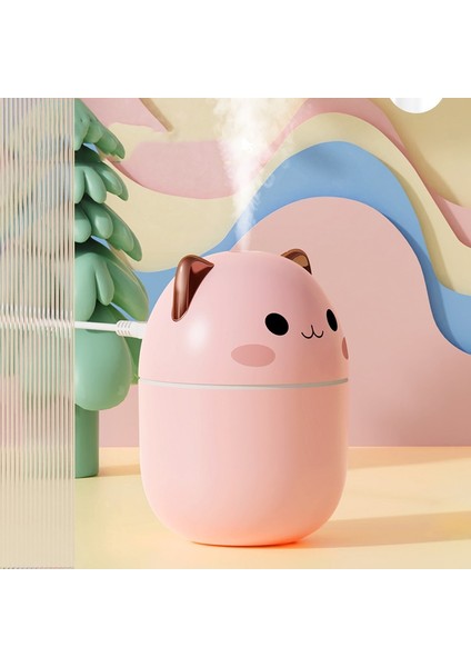 Gece Işığı ile Sevimli Hayvan Şeklinde 200ML Hava Nemlendirici - Pembe (Yurt Dışından)