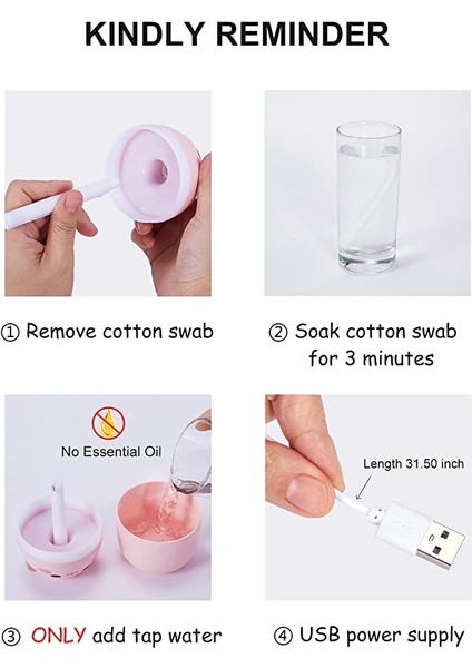 Gece Işığı ile Sevimli Hayvan Şeklinde 200ML Hava Nemlendirici - Pembe (Yurt Dışından) fırsatları