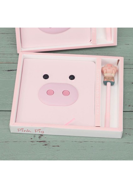 Kalemli Defter Hediye Kutusu Seti - Pembe (Yurt Dışından)
