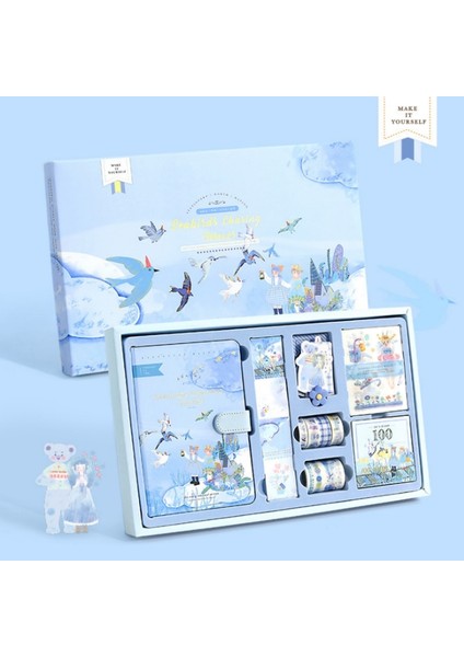 Peri Masalı Yapışkan Bantlı Defter Kırtasiye Seti - Mavi (Yurt Dışından)