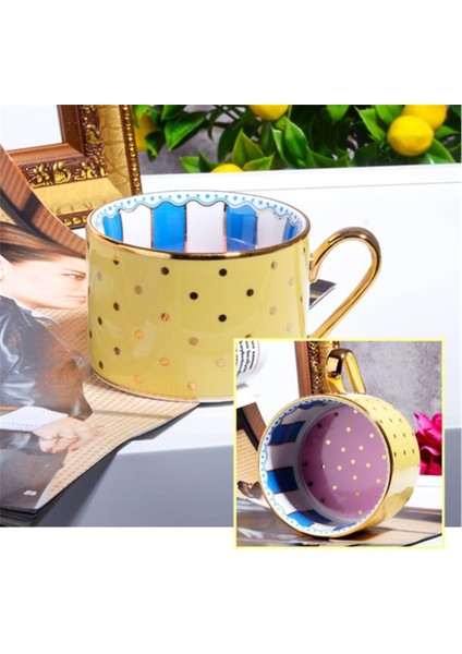 Puantiyeli Sarı Porselen Kupa 242