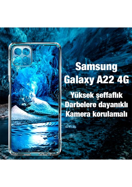 Sm Galaxy A22 4g Kılıf Kamera Korumalı Ultra Ince Şeffaf Silikon Kılıf