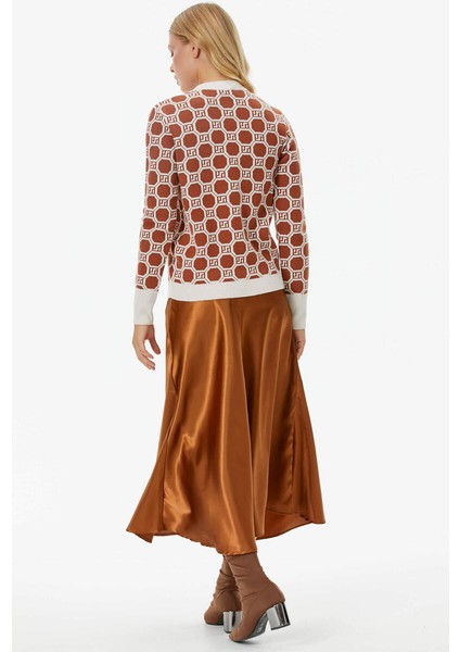 Sıfır Yaka Düğmeli Cep Detaylı Triko Hırka - Kemik - Taba indirimleri