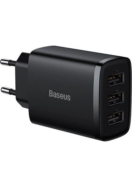 Kompakt 3 USB Portlu 17W Hızlı Şarj Başlığı Adaptörü