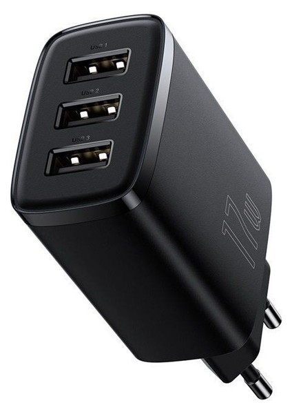 Kompakt 3 USB Portlu 17W Hızlı Şarj Başlığı Adaptörü