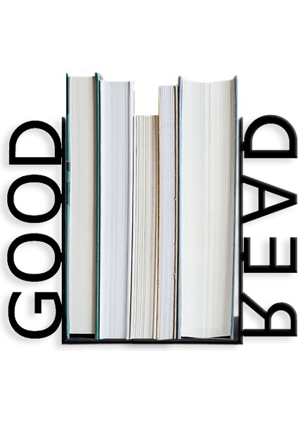 Metal Kitap Tutucu Good Read Yazı Figürlü Kitap Desteği, Dekoratif Kitaplık