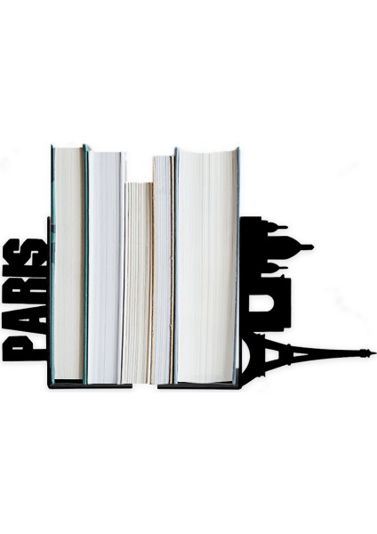 Metal Kitap Tutucu Paris Figürlü Kitap Desteği, Dekoratif Kitaplık modelleri