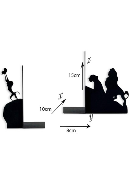 Metal Kitap Tutucu Aslan Kral Figürlü Kitap Desteği, Dekoratif Kitaplık