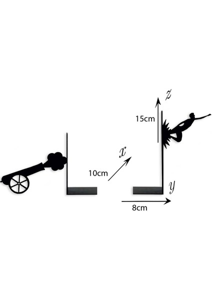 Metal Kitap Tutucu Uçan Adam Figürlü Kitap Desteği, Dekoratif Kitaplık
