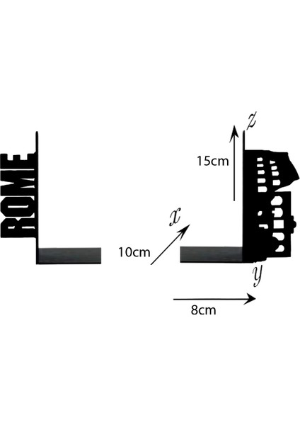 Metal Kitap Tutucu Roma Figürlü Kitap Desteği, Dekoratif Kitaplık
