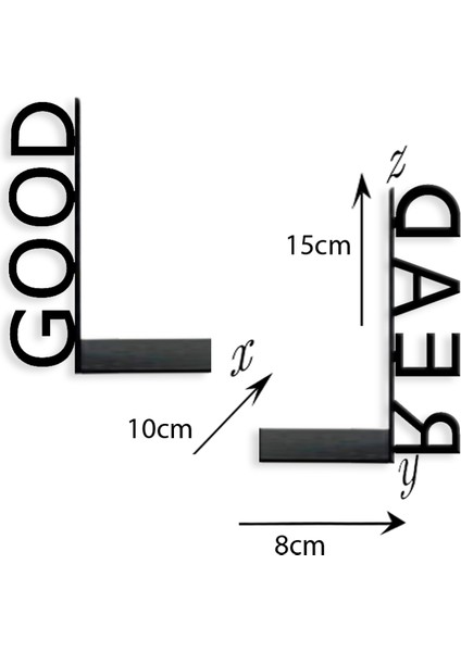 Metal Kitap Tutucu Good Read Yazı Figürlü Kitap Desteği, Dekoratif Kitaplık fiyatları