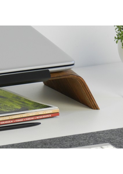 Fagus Wood Doğal Ağaç Laptop Masa Standı ve Yükseltici Notebook Tutucu