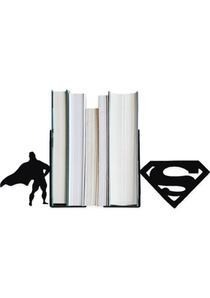 Metal Kitap Tutucu Superman Figürlü Kitap Desteği, Dekoratif Kitaplık