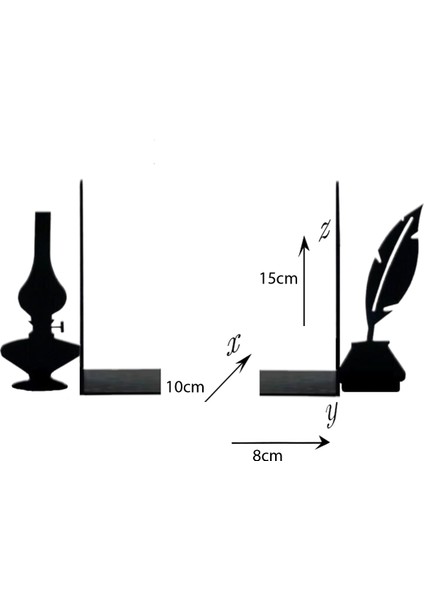 Metal Kitap Tutucu Gaz Lambası & Divit Figürlü Kitap Desteği, Dekoratif Kitaplık