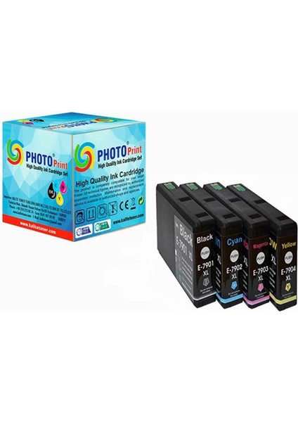Epson Workforce Pro WF-5110DW Uyumlu 4 Renk Muadil Kartuş Seti 79XL