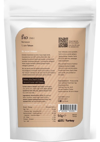 Badem Unlu Peynirli Kraker 50 gr