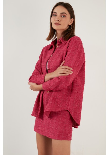 Pamuklu Oversize Tüvit Gömlek Bayan Gömlek 42190503