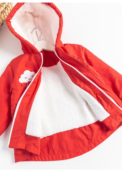 Gökkuşağı Işlemeli Peluş Astarlı Kız Çocuk Mont modelleri