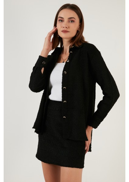 Pamuklu Oversize Tüvit Gömlek Bayan Gömlek 42190503