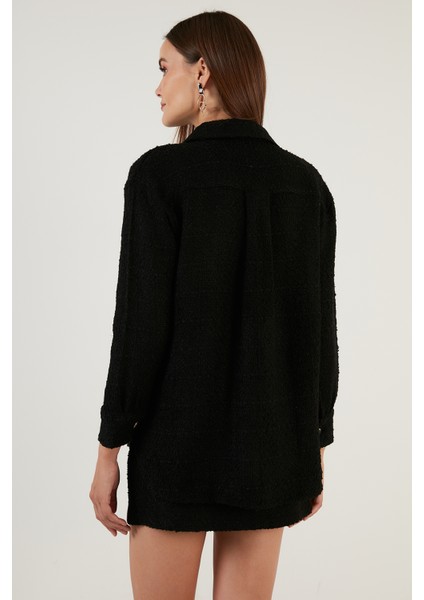 Pamuklu Oversize Tüvit Gömlek Bayan Gömlek 42190503