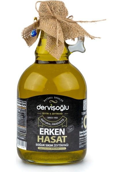 Erken Hasat Soğuk Sıkım Sızma Zeytinyağı Cam 1 lt