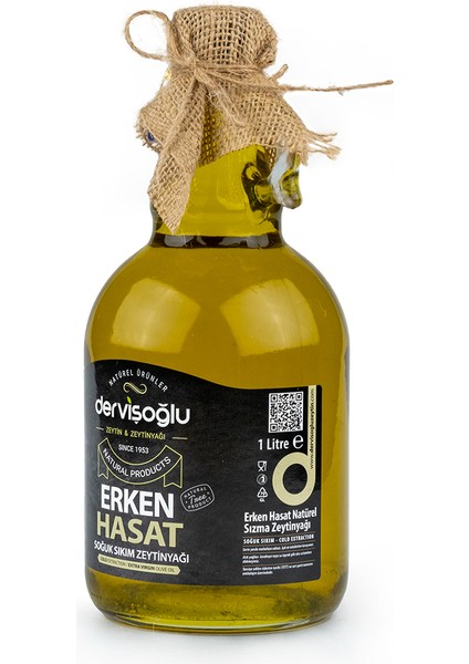 Erken Hasat Soğuk Sıkım Sızma Zeytinyağı Cam 1 lt