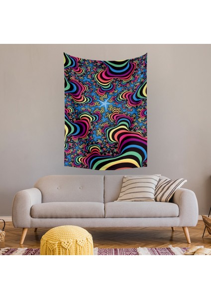 Kozmik Psychedelic Duvar Örtüsü Halısı 140 x 100 CM-70X100 cm