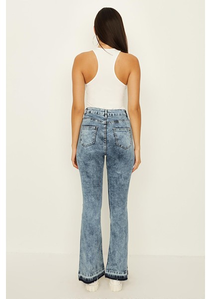 Kadın Ispanyol Paça Jeans