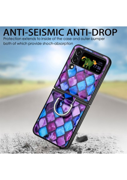 Samsung Galaxy Z Flip4 Için Junsunmay Renk Boyama Yüzüğü Katlanır Telefon Kılıfı (Mor) (Yurt Dışından) fiyatları