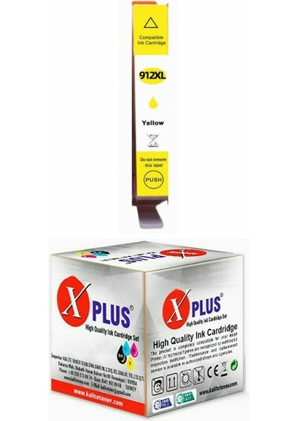 912XL-917XL 3YL83AE HP Officejet Pro 8015 All-In-One Sarı Muadil Kartuş 825 Sayfa Chipli