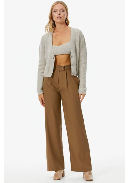 Hırka Atlet Ikili Triko Takım - Bej