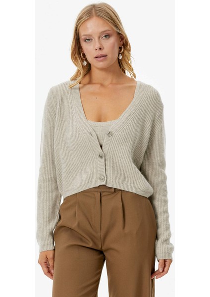 Hırka Atlet Ikili Triko Takım - Bej modelleri