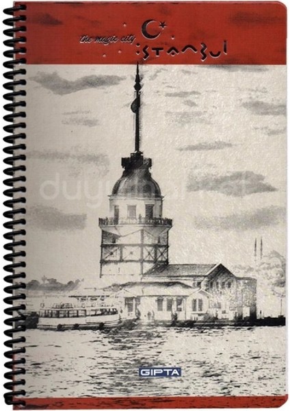 Istanbul Temalı A4 Spiralli Kareli Defter