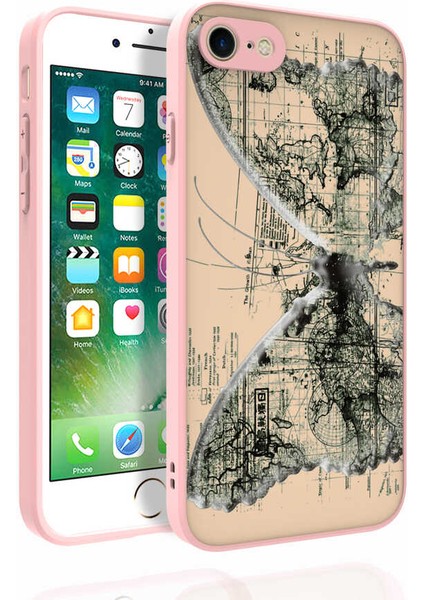 Apple iPhone Se 2022 / Se 2020 / 8 / 7 Kılıf Desenli Kamera Korumalı Parlak Nora Kapak NO4 Renkli