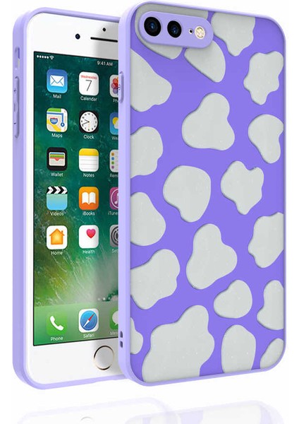 Apple iPhone 7 Plus / 8 Plus Kılıf Desenli Kamera Korumalı Parlak Nora Kapak NO6 Renkli