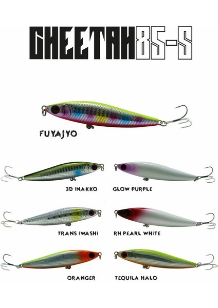 Cheetah 85S 20GR 8.5cm Maket Balık - 034 Glow Purple