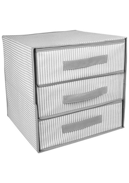 3 Bölmeli Çekmeceli Organizer 32 x 32 x 32 cm Düzenleyici