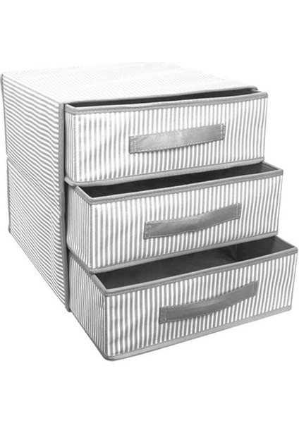3 Bölmeli Çekmeceli Organizer 32 x 32 x 32 cm Düzenleyici fiyatları