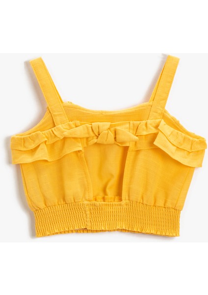 Crop Üst Fırfırlı Askılı Pamuklu fiyatları