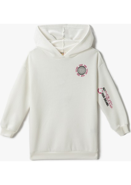 Baskılı Kapüşonlu Sweatshirt