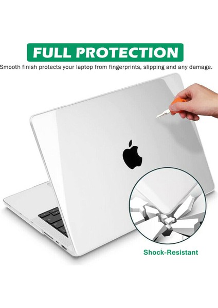 Nezih Case Apple Macbook Air 13.6 Inç 2022 M2 Çip A2681 Uyumlu Crystal Clear Full Protective Cover