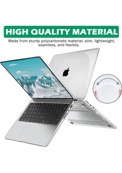 Nezih Case Apple Macbook Air 13.6 Inç 2022 M2 Çip A2681 Uyumlu Crystal Clear Full Protective Cover