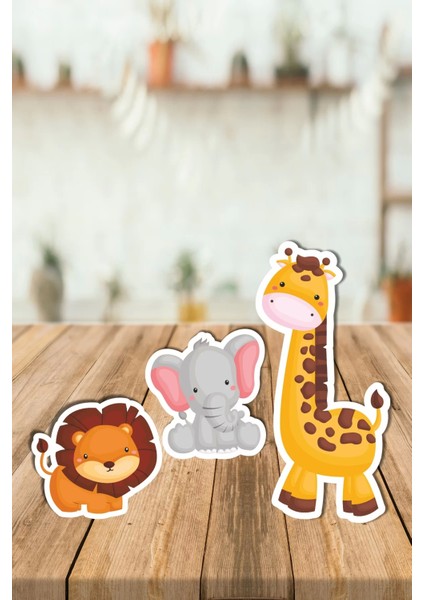 Safari Hayvanlar 3 Lü Set Masaüstü Ayaklı Pano